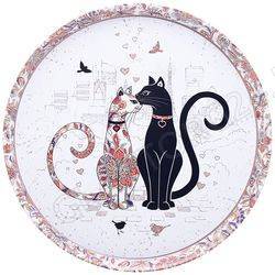 ПОДНОС СЕРВИРОВОЧНЫЙ AGNESS "ПАРИЖСКИЕ КОТЫ" 33*2,1СМ/20 арт. 898-040