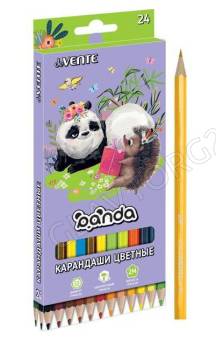 Карандаши 24цв Panda /шестигранные/ 2М, d грифеля-2,8мм, к/кор deVENTE