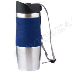 ТЕРМОКРУЖКА 400МЛ AGNESS С КНОПКОЙ-СТОППЕРОМ И УДОБНЫМ РЕМЕШКОМ ДЛЯ ПЕРЕНОСКИ/30 арт. 709-031