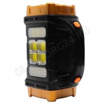 Ultraflash LED38100  (фонарь акк. черн./охра, 76LED+4COB, 4 реж., Type-C, PowerBank, пласт., короб.)