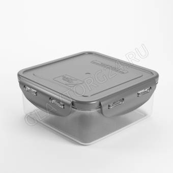Контейнер 900мл герметичный для СВЧ с защелками квадратный Good&good пластик