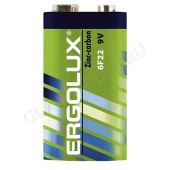 Ergolux 6F22 SR1 (12шт) (6F22SR1, крона,9В)