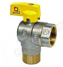 Кран шаровый для газа угловой 1/2" г/ш бабочка СТМ ГАЗ CGLFMB12