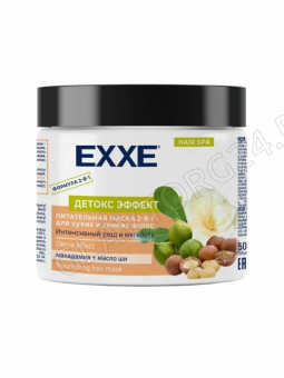 EXXE Маска д/волос 500мл 2-в-1 "Детокс эффект" питательная (д/сухих и тонких) 