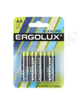 Ergolux LR6 Alkaline BL-4 (LR6 BL-4, батарейка,1.5В)/40шт
