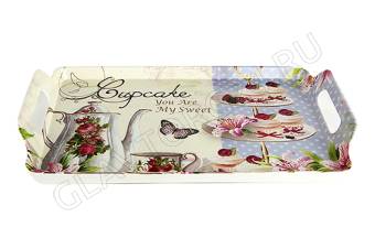 Поднос с ручками 46*30см ф.прямоуг. Капкейк арт. 1261