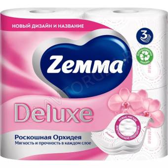 Туалетная бумага Zeммa Delux 3сл. 4 рул орхидея/14
