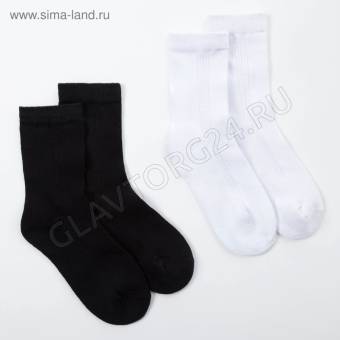 Набор носков подростковых бамбук 2пары MINAKU асс р-р 35-38(22-24) белый/черный
