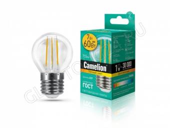 Лампа светод. Camelion LED7-G45-FL/830/E27 (Эл.лампа светодиодная 7Вт 220В)