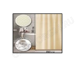 Штора для ванн "HOZBAT"  текстильная, слоновая кость с кольцами 180*180 см, XT-004