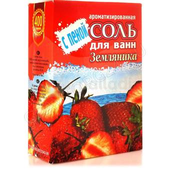 Соль д/ванн с пеной Земляника 400г/32шт Бийск