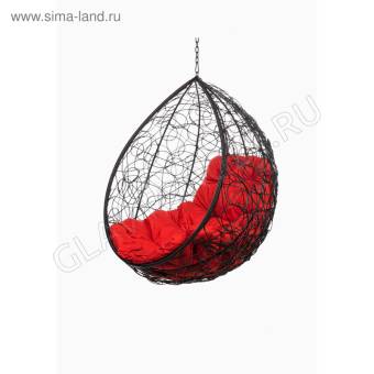 Подвесное кресло "Tropica Black BS" без стойки (красная подушка) 123*106*74 см   4713346