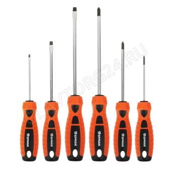 Набор отверток ЕРМАК 6шт (PH2x150, SL6x150, PH1x100, SL5x100, PH0x75, SL3x75)