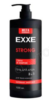 EXXE MEN Мужской гель для душа 2в1 "Сила и энергия" STRONG, 1000 мл 