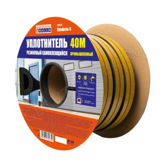 Уплотнитель D-профиль черный 21x15мм 40м черный UBH040D1 4WALLS/6
