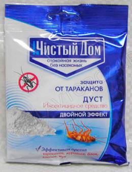 Дуст инсектицидный 50г тараканы,блохи,мур., клопы Чистый дом/100шт.
