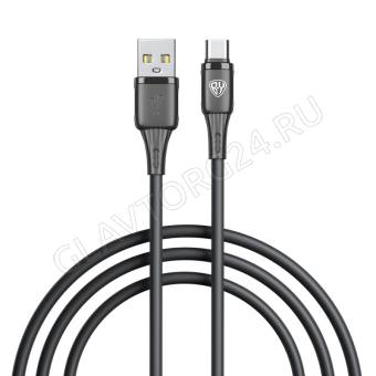 Кабель USB штекер-MicroUSB штекер BY 1м силиконовый 3А черный