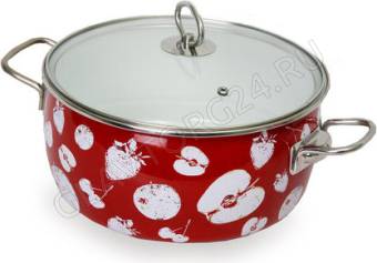 Кастрюля эмалир. сферич. 1,5л вишн. Fresa 8SA165S