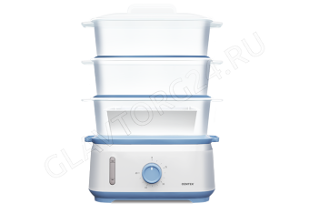 Пароварка CENTEK CT-1462 1050Вт 9л 3 яруса бело-голубой
