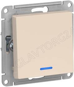 Механизм выключателя 1-кл. СП AtlasDesign 10А IP20 (сх. 1а) 10AX с подсветкой беж. SchE ATN000213
