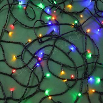 Гирлянда эл. вьюн улич, 30м, 300LED, мульти, 8 реж, ПВХ зел, коннект, IP54, 220В (24В)