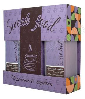 Набор подарочный 681 Sweet Food ЧЕРНИЧНЫЙ СОРБЕТ (Жемчужины д/ванны 220г + Гель д/душа 290мл)