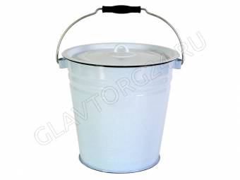 Ведро эмалир. 12,0л с крышкой б/деколи С-1224/Рб (4)