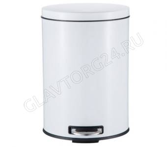 Контейнер д/мусора 12,0л круг с педалью белый с доводчиком 250*250*390мм 250*250*390мм белое/6