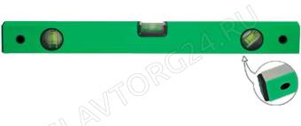 Уровень "Техно", 3 глазка, зеленый корпус, фрезерованная рабочая грань, шкала 2000 мм