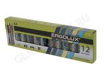Ergolux LR6 Alkaline BP-12 (LR6 BP-12, батарейка,1.5В)