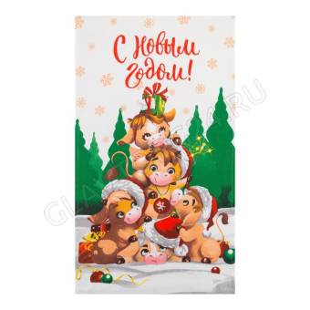 Набор полотенец рогожка хлопок 3шт 35*60см Доляна Веселые ребята 