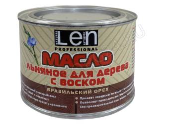 Масло льняное с воском "LEN" Бразильский орех 400 гр./6шт