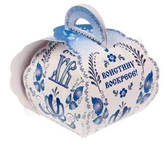 Коробочка подарочная для яйца "ХВ" под гжель, 13,4 х 26,2 см 1193837