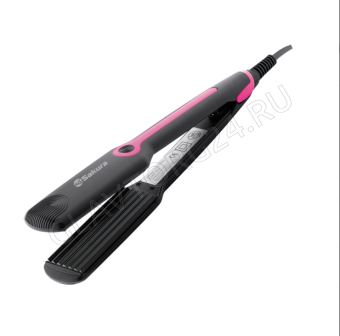 Щипцы для выпрямления волос SAKURA SA-4518P 35Вт 90мм черно-розовый Гофре