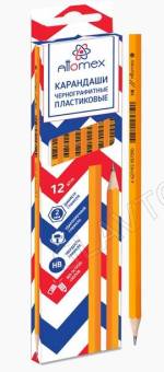 Карандаш пластиковый  HB желтый шестигран.корпус, грифель D-2мм, заточенный