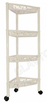 Этажерка четырехсекционная угловая Prima слоновая кость BQ2833СЛК