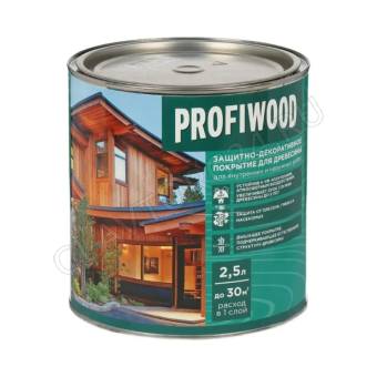 Защитно-декоративное покрытие для древесины PROFIWOOD красн дерево 2.5 л / 2.3 кг (течь из под крышк