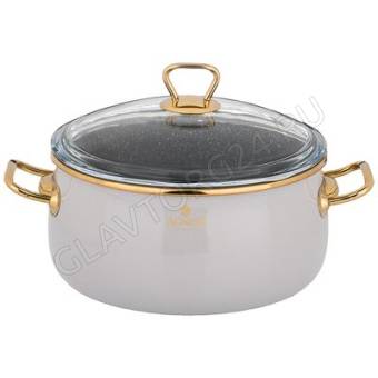 КАСТРЮЛЯ AGNESS ЭМАЛИР. СТ/КР. АНТИПРИГАР. "МРАМОРНЫМ" ПОКРЫТИЕМ 22СМ 4,1Л/ арт. 950-292