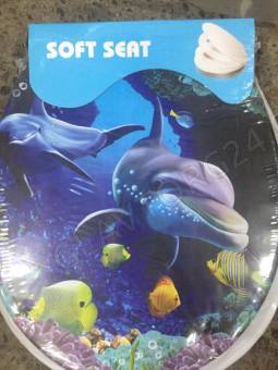 Сиденье д/унитаза мягкое с фото Дельфины/17