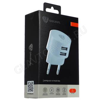 Зарядное устройство сетевое BY 2xUSB 2A белый