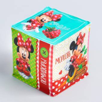 Обучающая игра-кубик "Овощи и фрукты" Минни Маус р-р. 7*7см 3221620