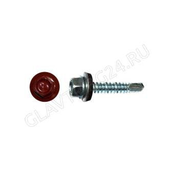 Саморез кровельный RAL-3011 ZP 4,8*35 (250шт) коричнево-красный