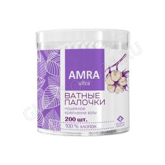 Ватные палочки банка 200шт AMRA цилиндр /24