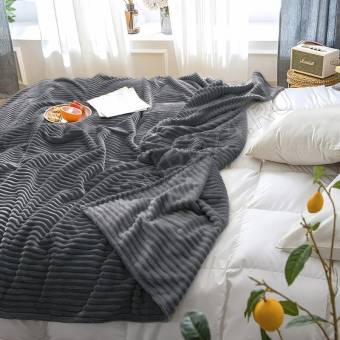 Плед 150*200см велсофт ТМ "Vse DOMA", Серая гавань, полоса 1см, цвет серый, ролик