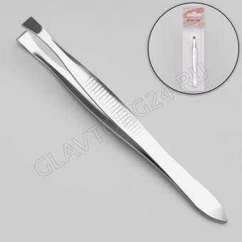 Пинцет прямой широкий, 8,5 см, цвет серебристый 471412 (Дубль)
