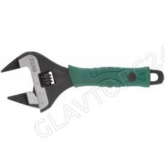 Ключ разводной "Карат", CrV, обточенные узкие губки, шкала, увелич.захват, прорезин.ручка  150 мм ( 