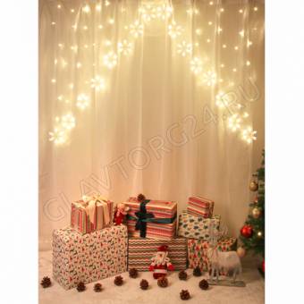 СНОУ БУМ Гирлянда электр. бахрома 3х1м, 115LED,шампань,пост свеч,пвх прозр коннектор.,220В