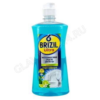 BRIZIL ULTRA средство д/посуды (гель) 500мл с флиптопом Сода эффект бергамот /25 