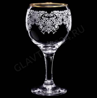 Набор фужеров 250мл д/вина Боярский, гравировка, отводка золотом 6шт. арт. 1711-ГЗ2