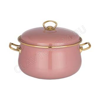 КАСТРЮЛЯ ЭМАЛИР. 5,0Л AGNESS С КР. DELUXE 22X14СМ ИНДУК. ЦВЕТ: ФРАНЦ.РОЗА/6 арт. 951-118 снято
